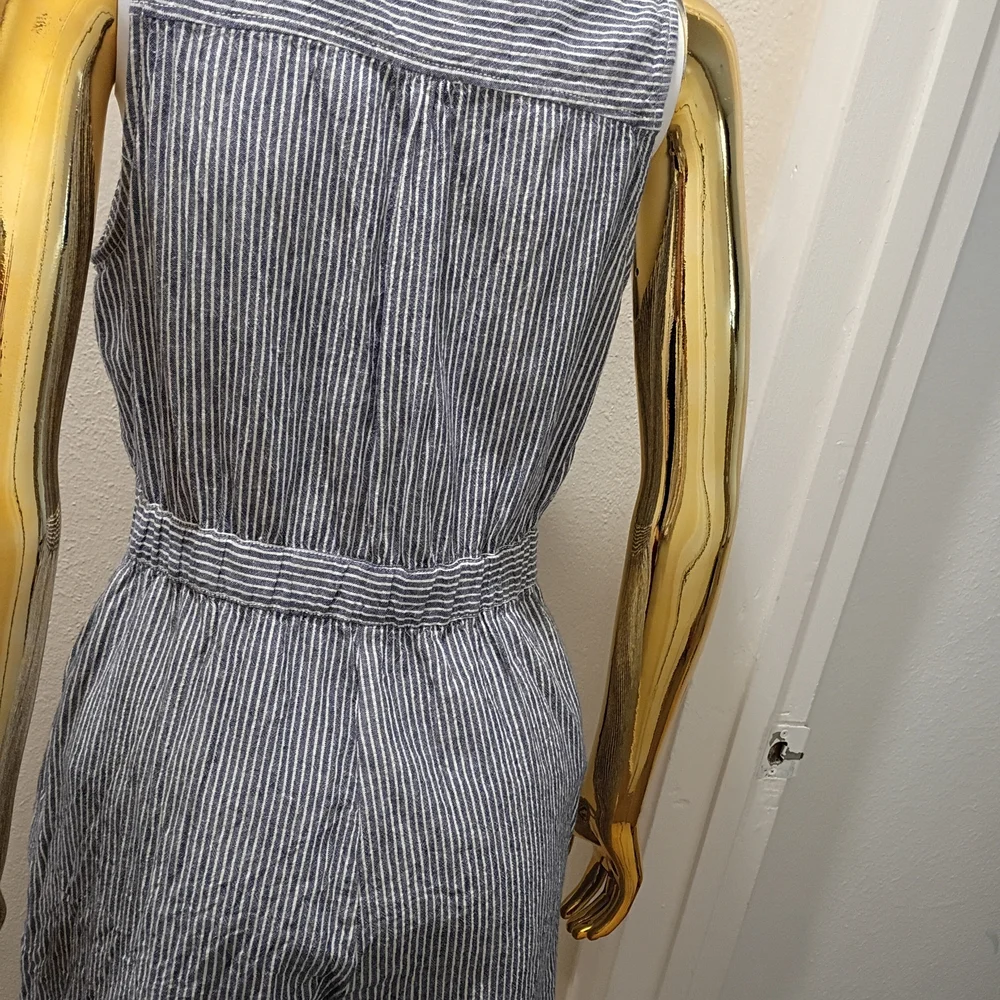 Anthropologie Blue and White Striped Jumpsuit - Picture 5 of 8